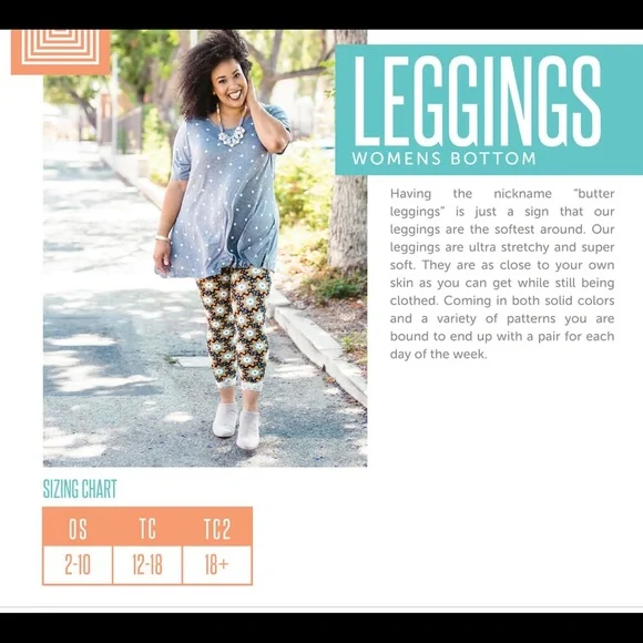 LuLaRoe New TC2 Digital Santa Claus Poinsettia Christmas Leggings NWT - Picture 8 of 8